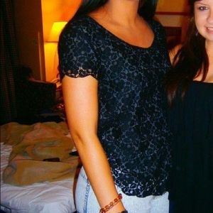 Aritzia black lace top